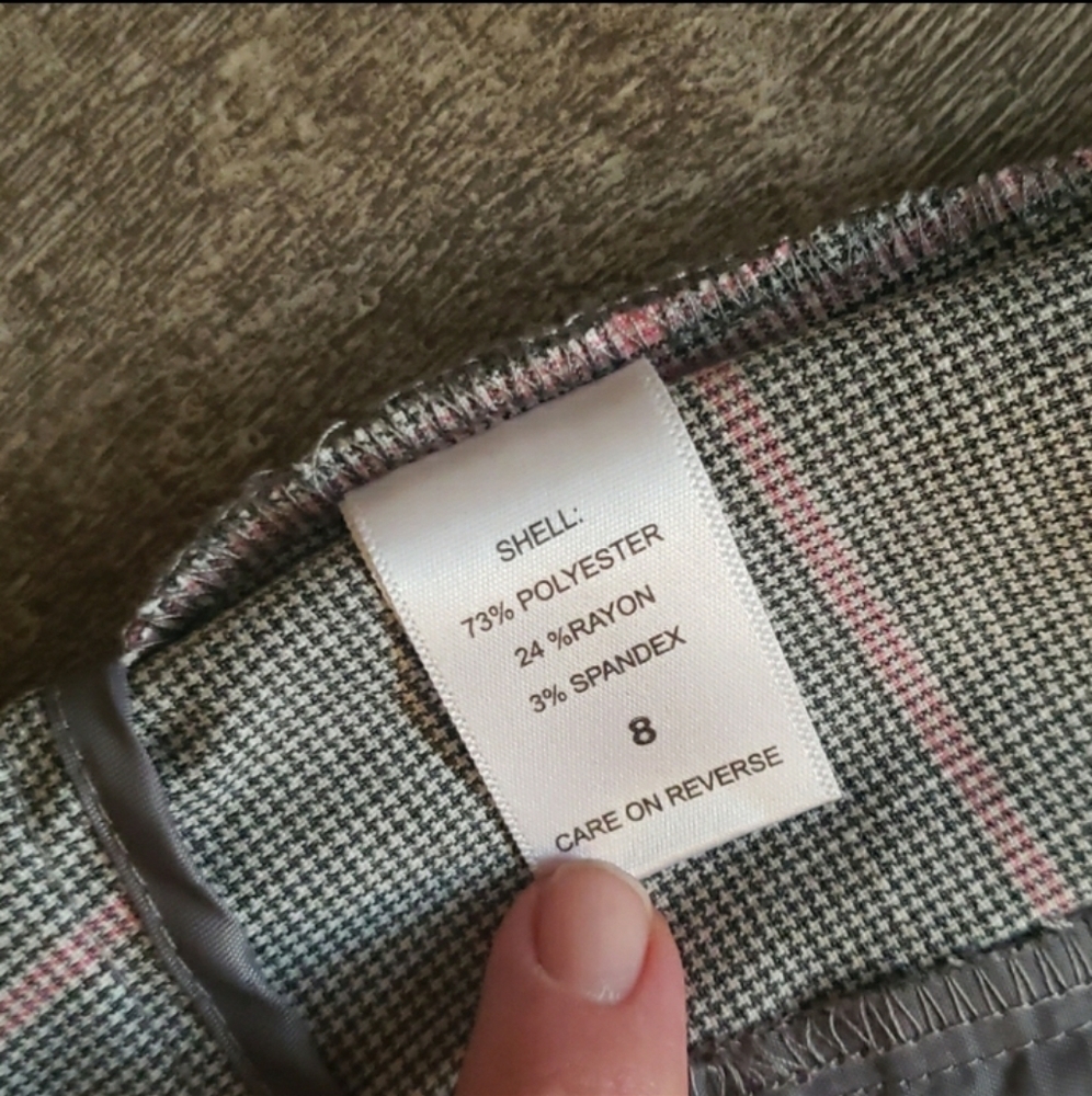 New York & Co Light grey & pink slacks 529 - Picture 3 of 6